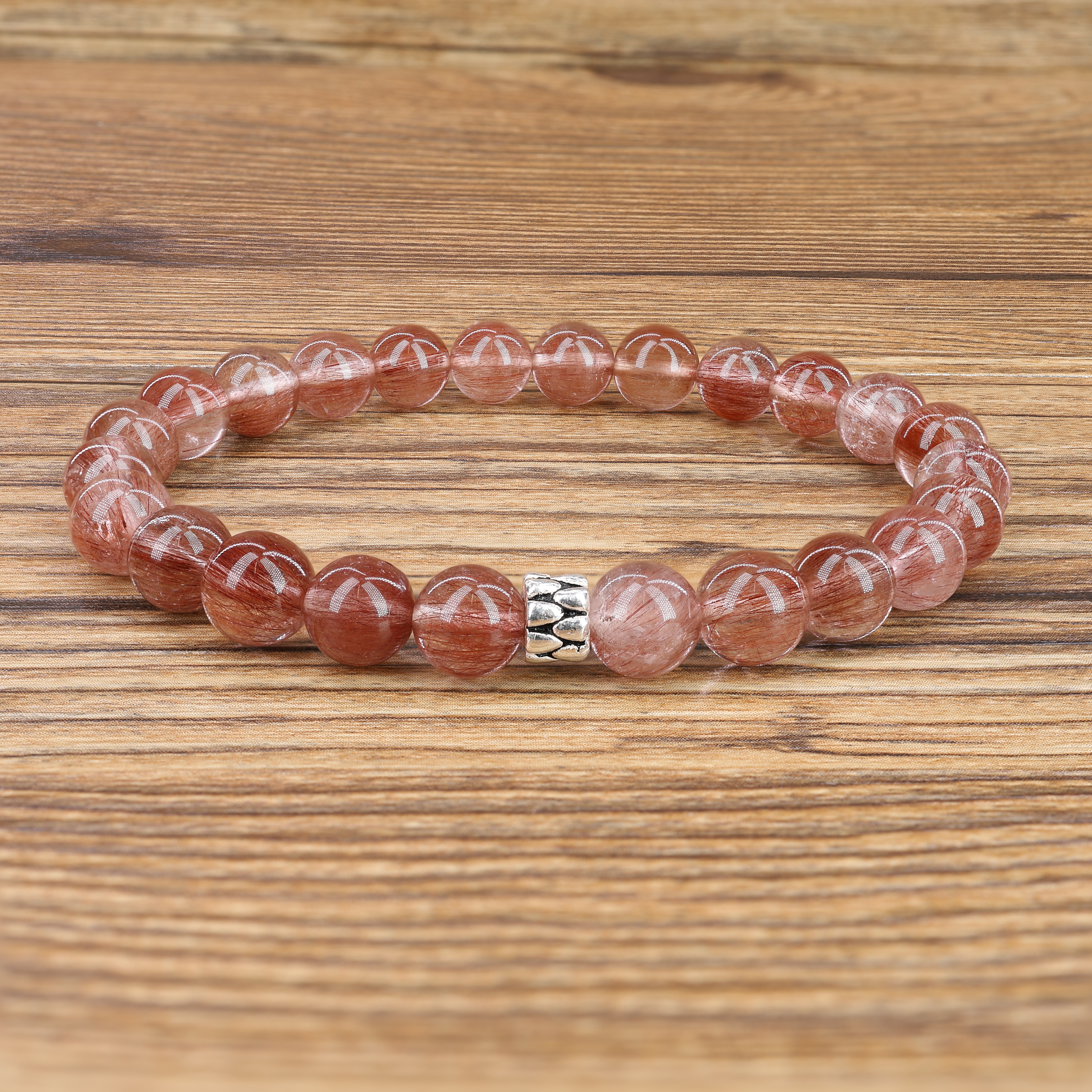 レッドルチル ブレスレット ルチルクオーツ レッドルチル パワーストーンブレスレット 内径約15cm