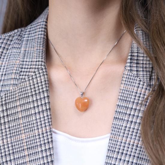 COAI-オレンジアベンチュリン-ハート-パワーストーンペンダント  