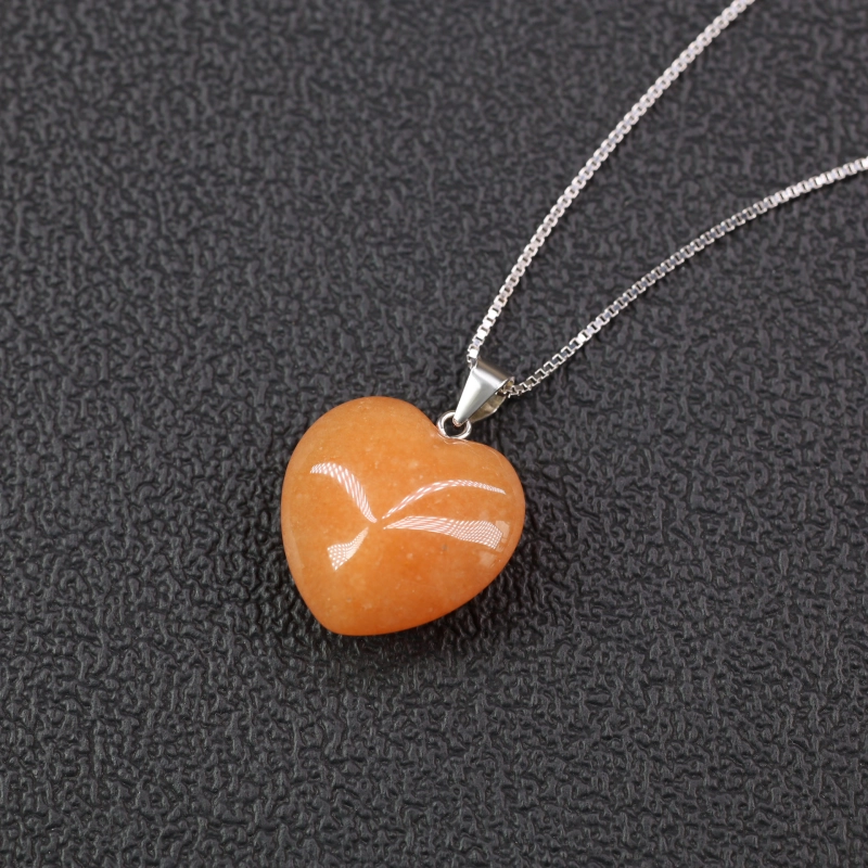 COAI-オレンジアベンチュリン-ハート-パワーストーンペンダント  