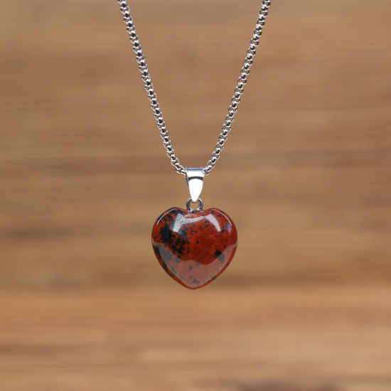 COAI-マホガニーオブシディアン-ハート-パワーストーンペンダント  
