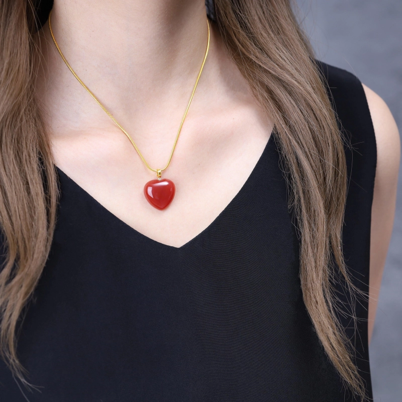 COAI-カーネリアン-ハート-癒し-お守りパワーストーンペンダント  