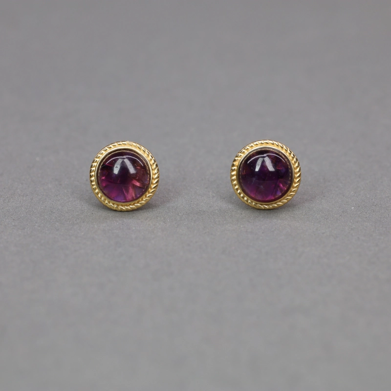 Ensemble Bijoux Argent 925 - Pendentif Améthyste & Boucles D'oreilles - Zircone Violet - Chaîne 18 Pouces