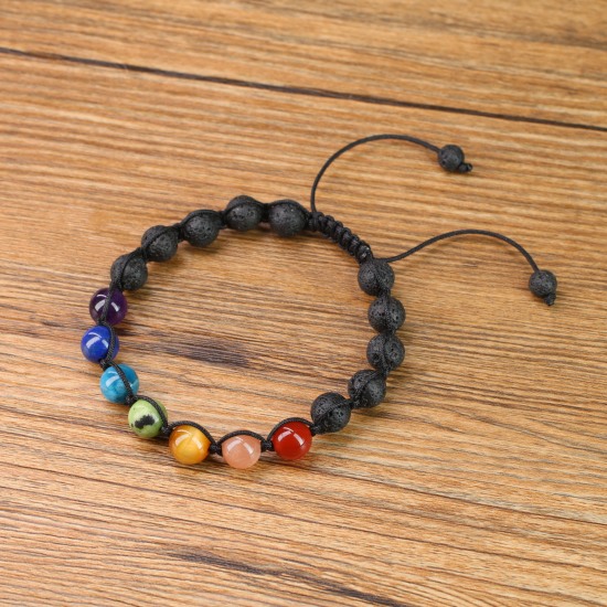 COAI Bracciale Collana 108 Perle Mala in Onice, Bracciale Unisex con Pietre Sette Chakra : HsingFu