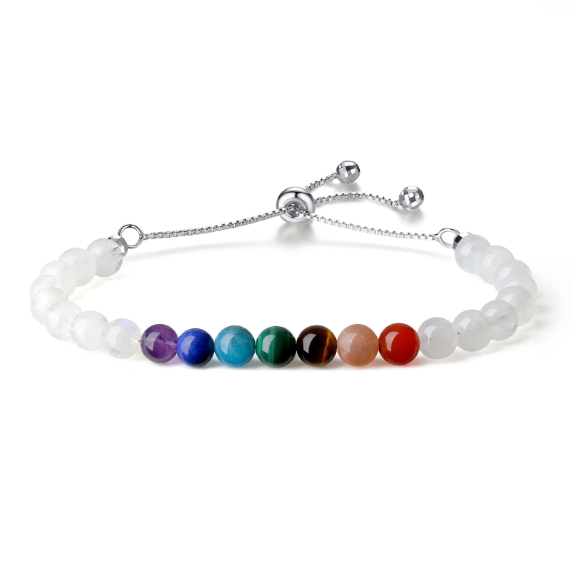 BYUK Braccialetto di Pietra,7 Chakra Vintage Marrone Naturale Occhio di Tigre Perline di Pietra alla Moda Bracciale Elasticizzato Bracciale da Meditazione Classico Regalo di Gioielli per Coppia