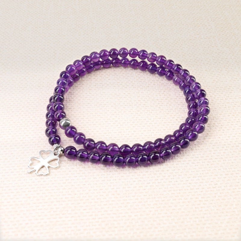 Bracciale Donna Bronzallure Quadrifoglio in Pietre Naturali in Golden Rosè Placcato Oro Rosa 18