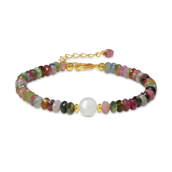 coai Bracciale da Donna in Pietre Naturali con Amuleto Sole Luna
