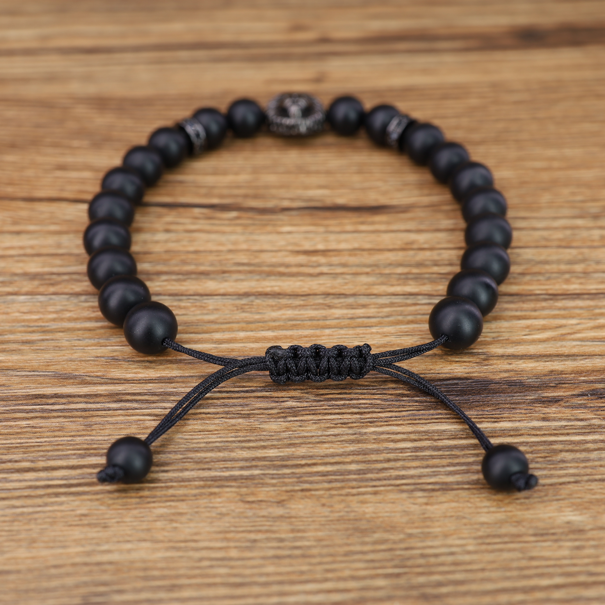 COAI Bracciale Multistrato 108 Perle Mala in Onice Opaco, Collana
