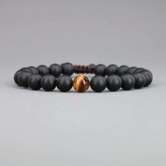 COAI Bracciali Della Distanza Per Coppia | Onice E Howlite | Amuleti Ancora E Timone | Regolabili Con Confezione Regalo