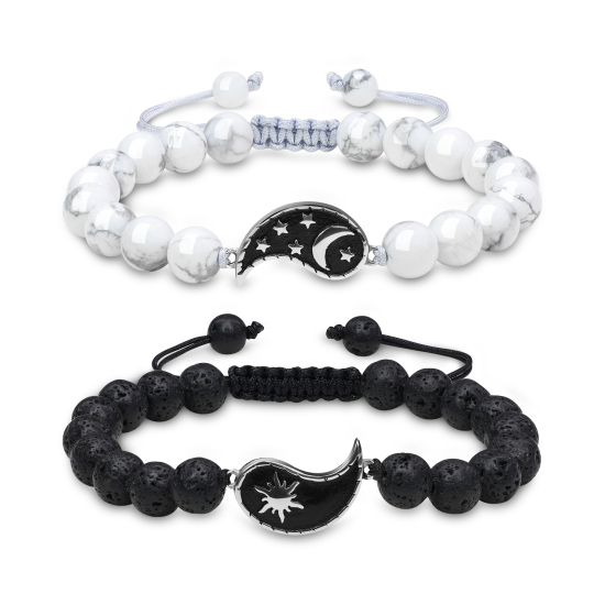 COAI Coppia di Bracciali della Distanza per Lui e Lei in Onice