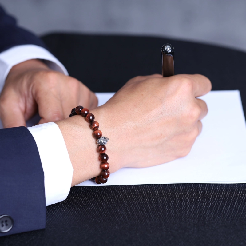 Bracelet Poissons - Œil De Tigre, Turquoise, Jaspe - Cordon Ajustable