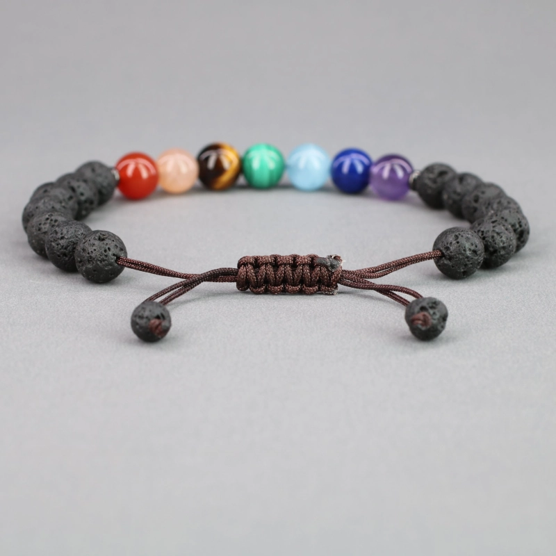 Coai 8mm Bracelet Yoga Reiki Perles 7 Chakra Pierre Denergie Bon Lustre Pierre De Lave Unisexe Hsingfu N365 1u Bracelets Bijoux Seviin Com Br
