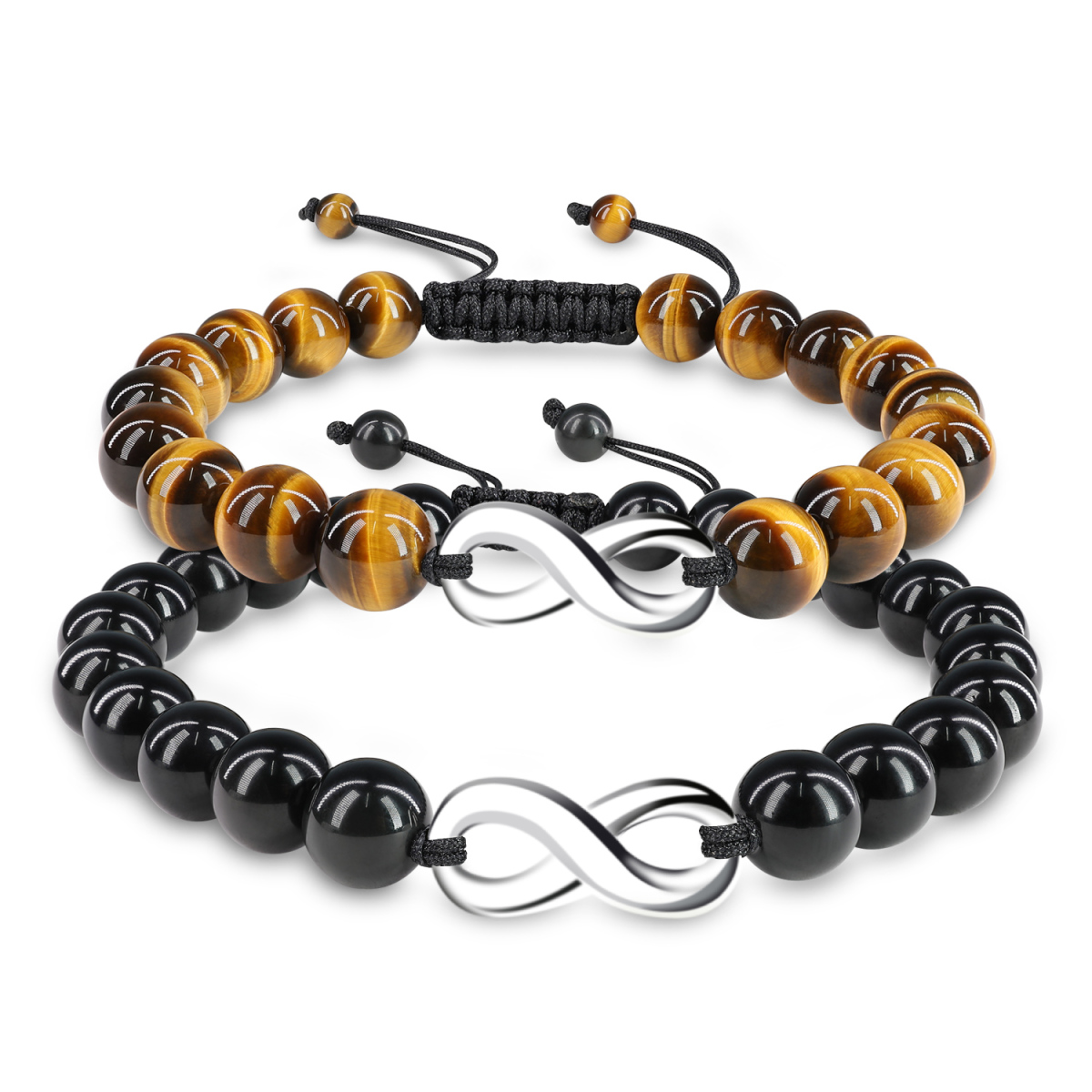 Tiger eye and obsidian bracelet Clearance