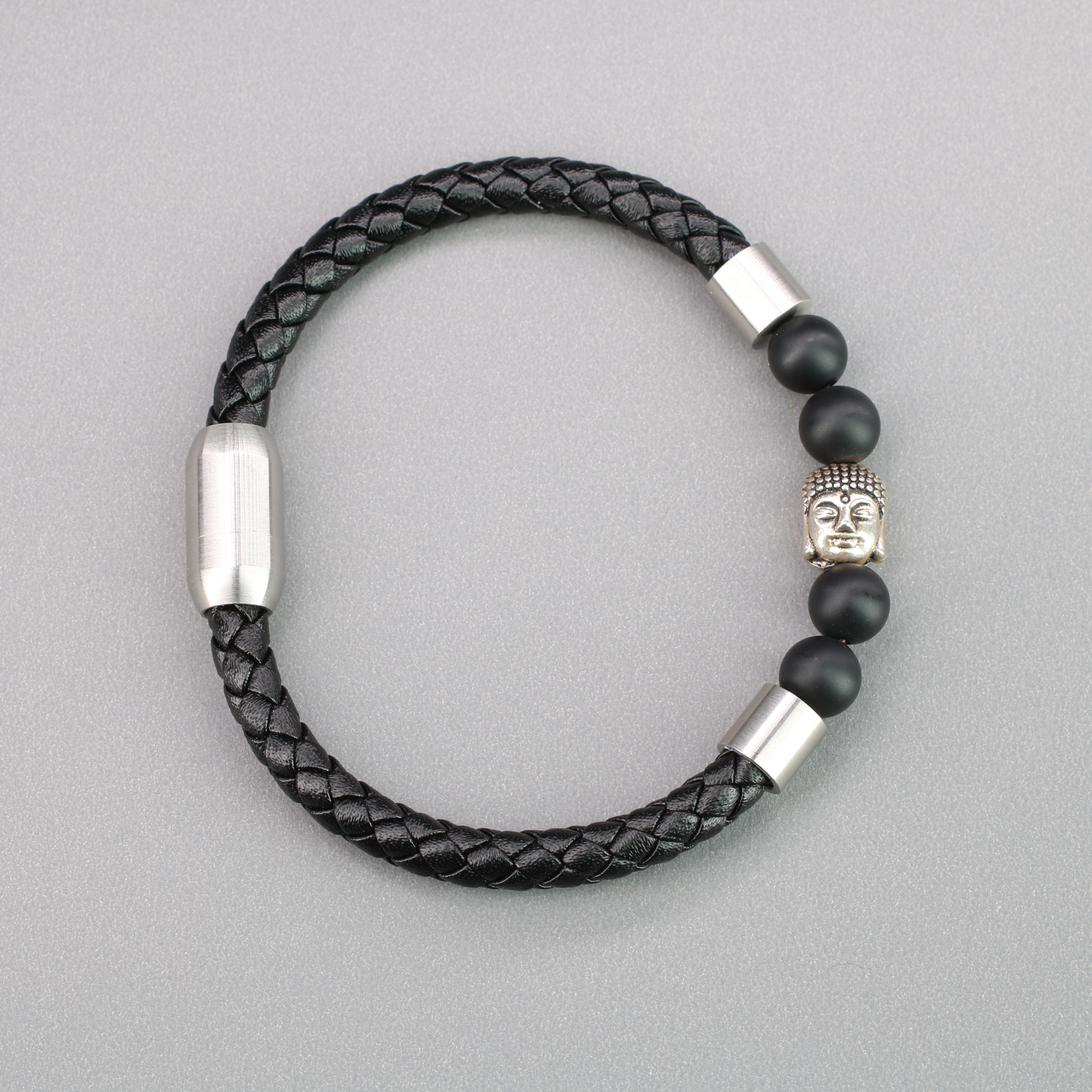 leather and stone bracelets