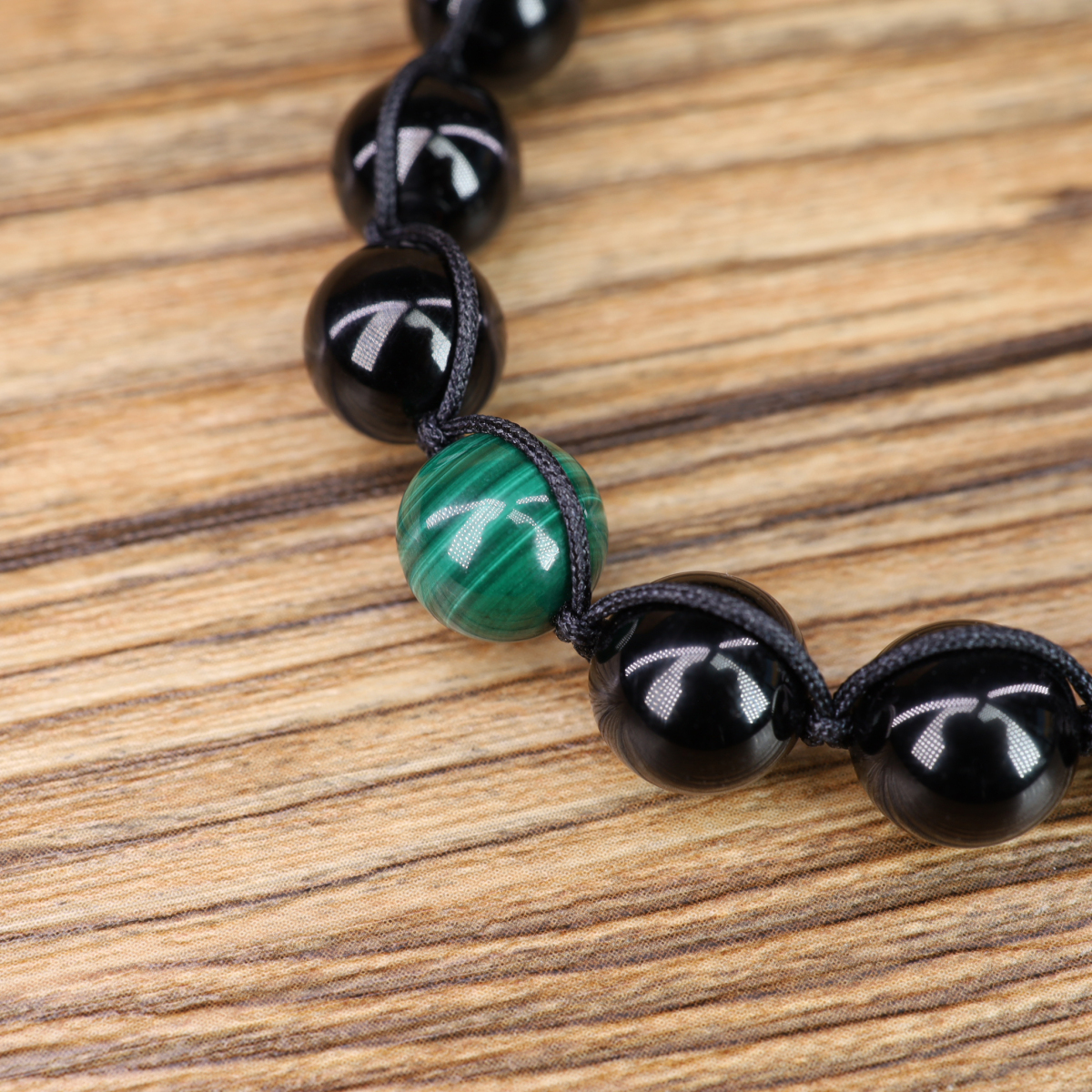 COAI-Men's-Black-Tourmaline-Malachite-Macrame-Bracelet