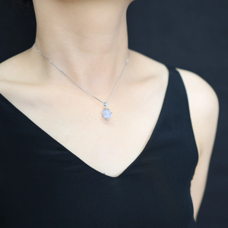 COAI Collar Para Mujer En Plata 925 Con Colgante Esfera Satélite En