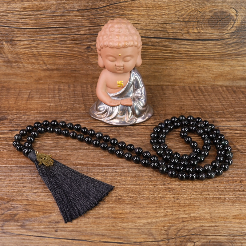 COAI-Collier-Mala-Bouddhiste-Noué-108-Perles-Méditation-10cm