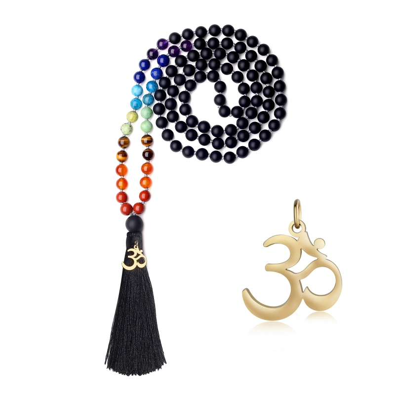 Hand knotted Matte Onyx Mala Necklace Hand knotted Matte Onyx Mala Necklace