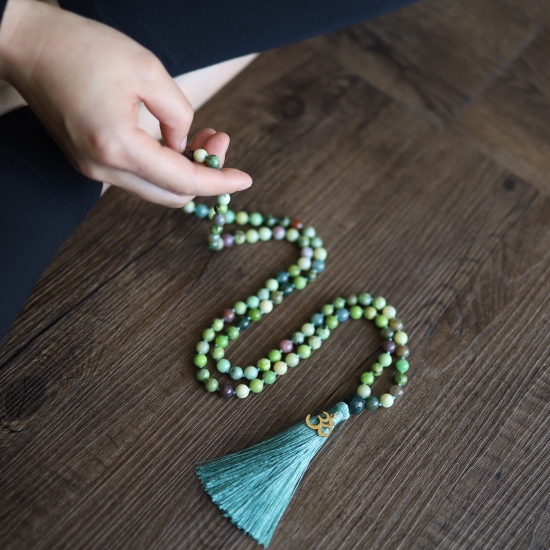 Australian Jade Mala OM Charm