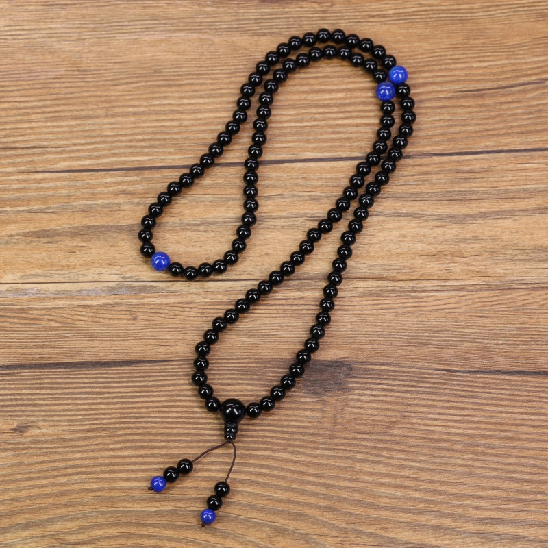 Onyx Lapis Lazuli 108 Mala Beads Necklace