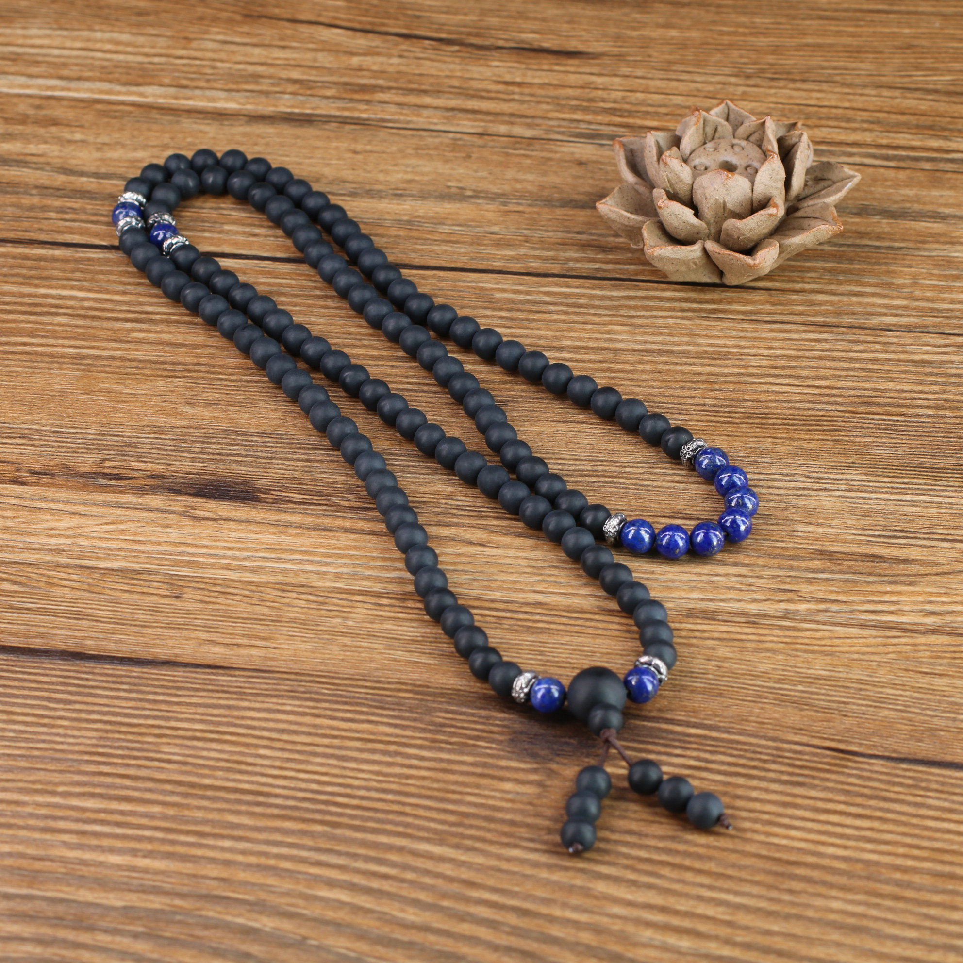 COAI-Buddhist-Prayer-Beads-Matte-Onyx-Lapis-Lazuli-108-Mala-Wrap 