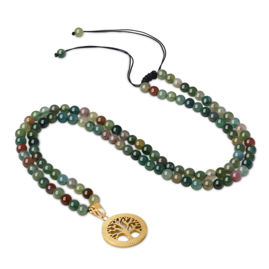 Mala Tibetana astrologica 9 Pianeti Qualità AA con Nappa - Collana Ros