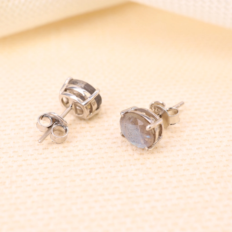Orecchini Donna In Argento 925 Con Pietra Labradorite 2.3 Carati - Gioielli Iridescenti Qualità Gioielliere - 5