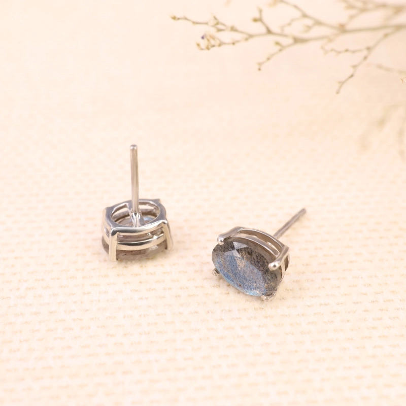 Form012 - Orecchini in labradorite e argento sterling ossidato - Italia