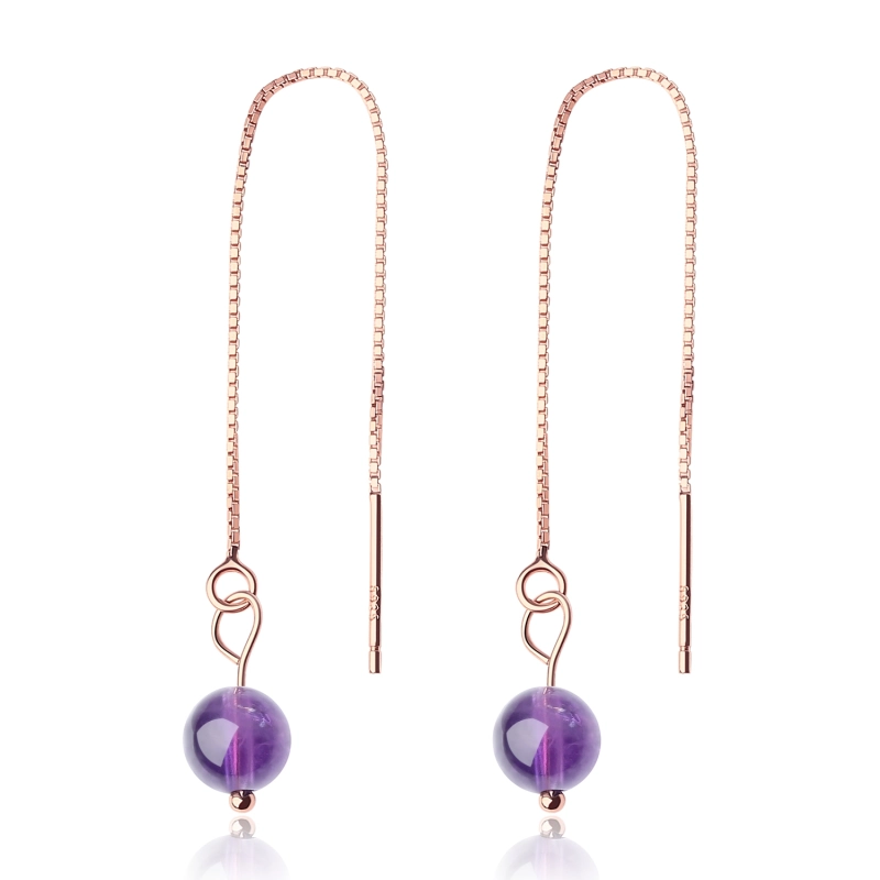Quarzo rutilato rosa, pietra preziosa ametista argento sterling 925