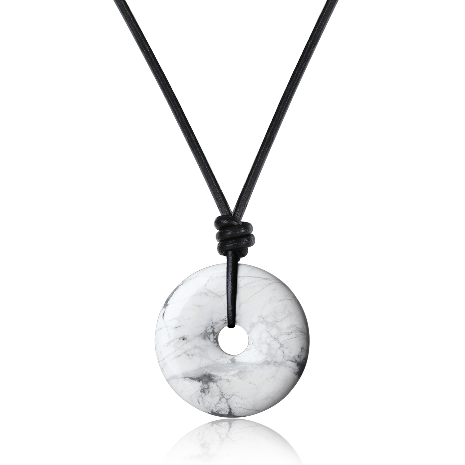 COAI-Howlite-Amulet-Coin-Donut-Pendant-Necklace