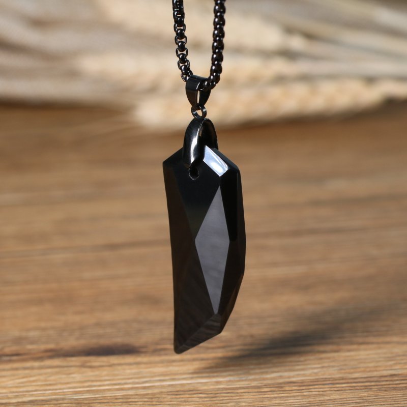 COAI-Wolf-Tooth-Obsidian-Spike-Amulet-Pendant-Necklace-Mens