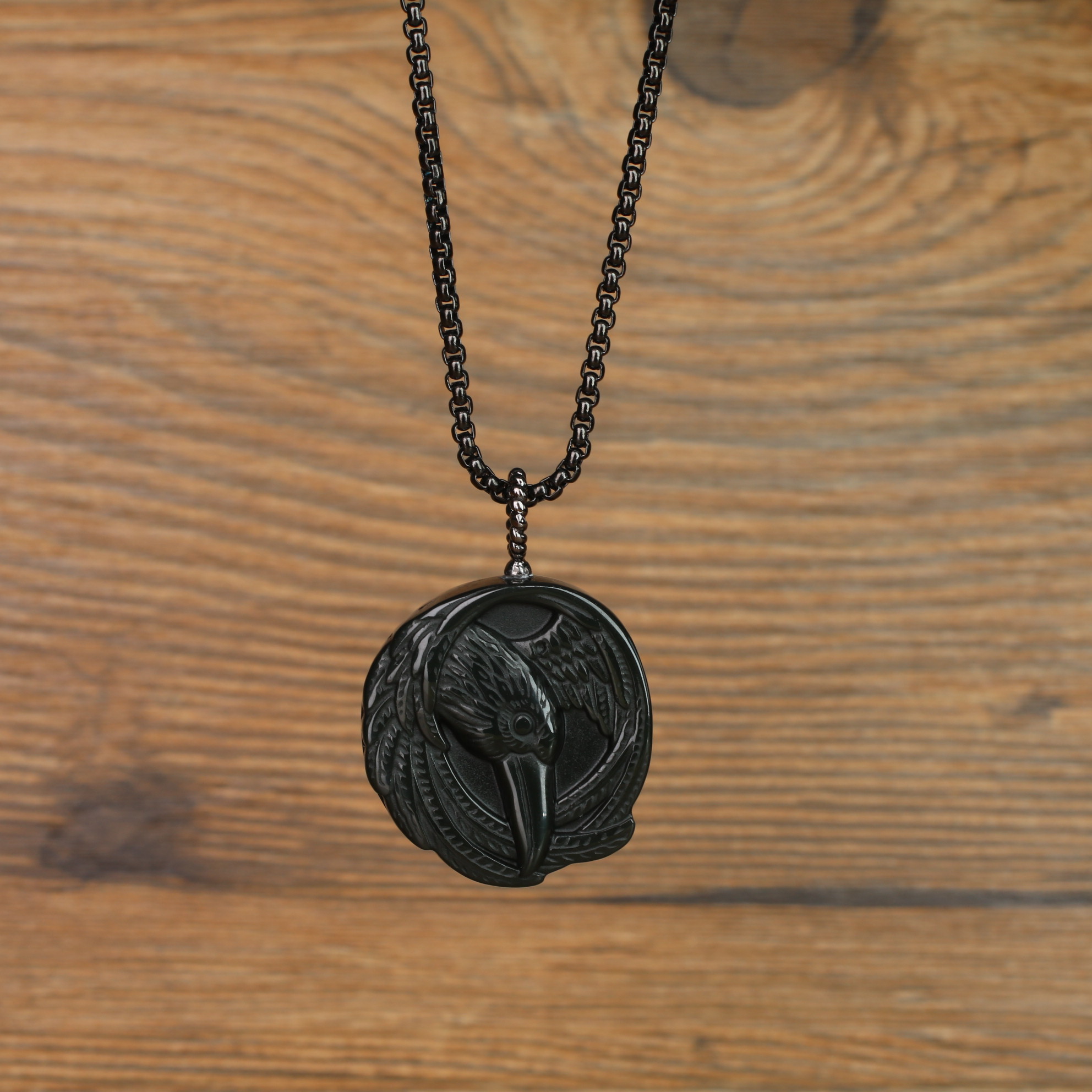 COAI-Raven-Black-Obsidian-Stone-Pendant 