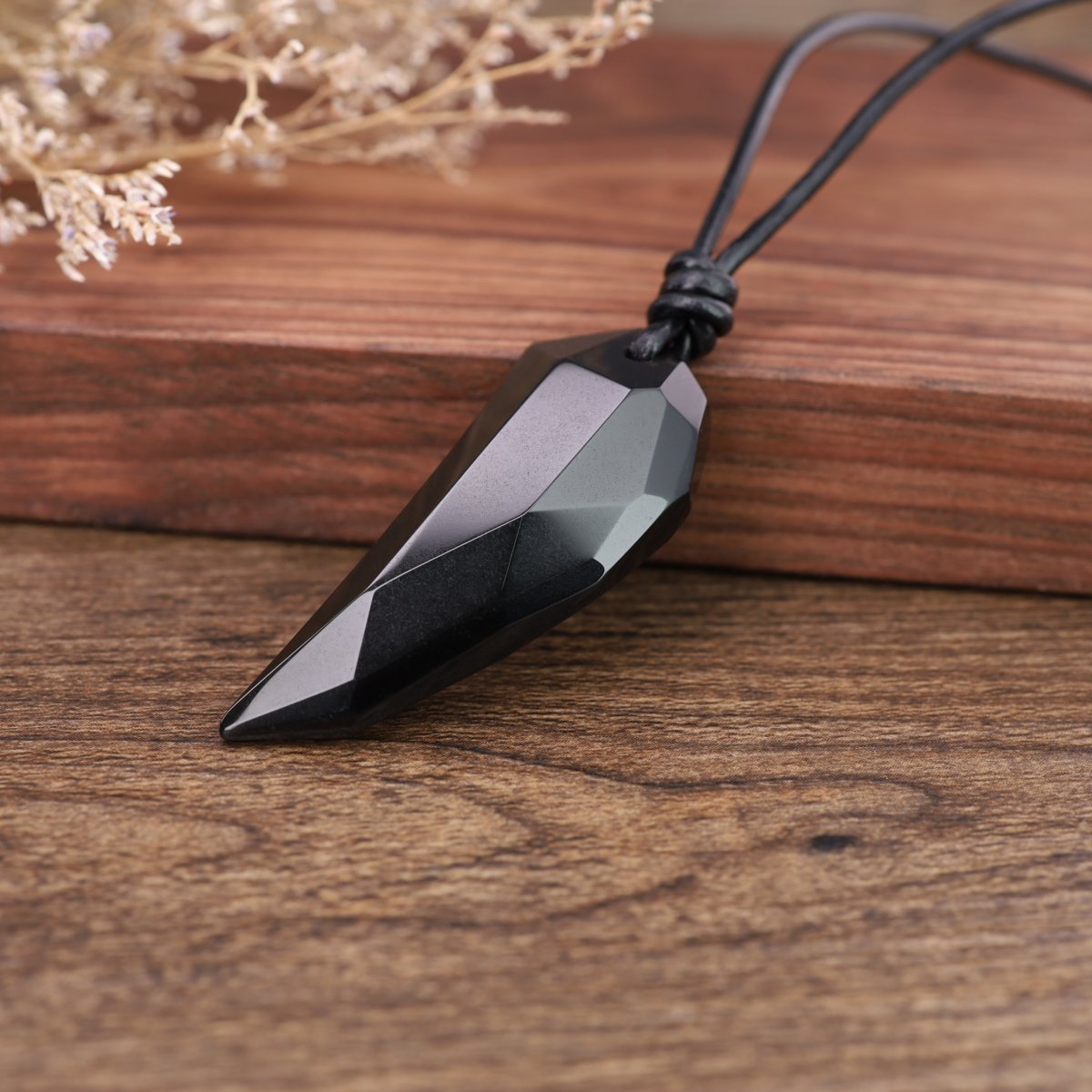 COAI-Unique-Rainbow-Obsidian-Wolf-Tooth-Pendant-Leather-Cord-Necklace