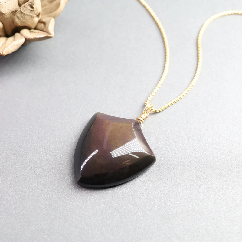 Obsidian shield necklace online