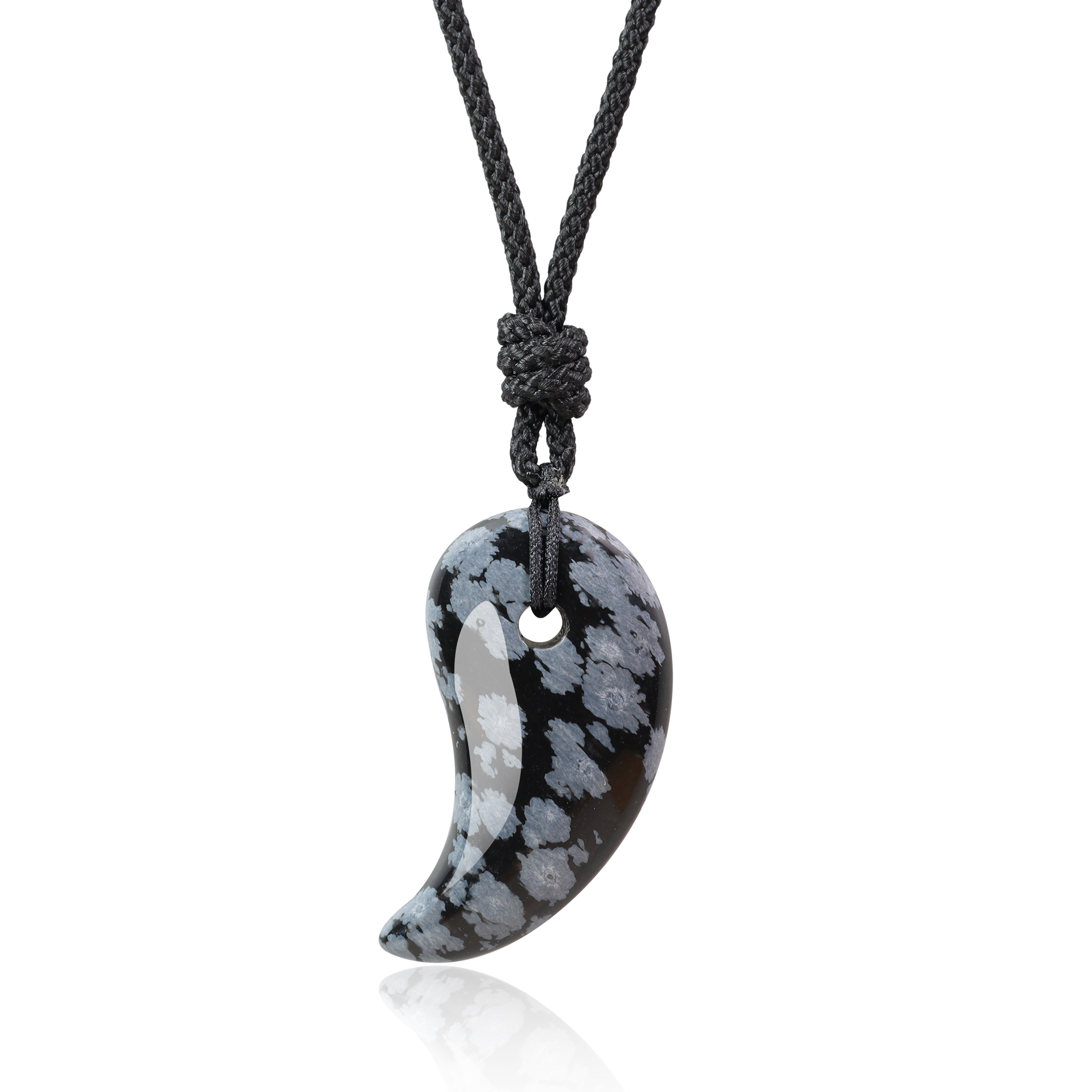 snowflake obsidian pendant