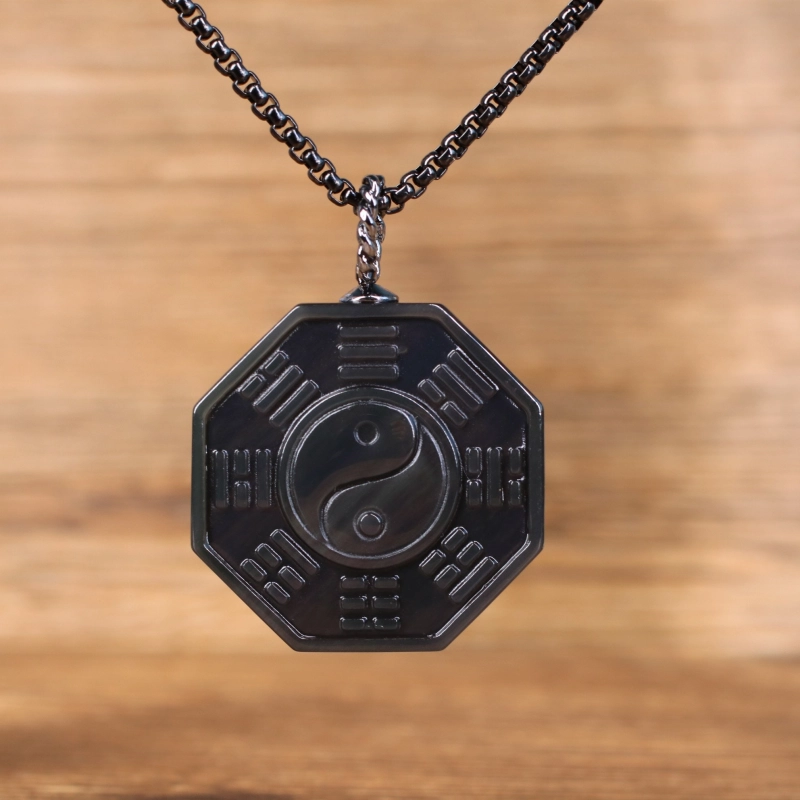 Obsidian yin best sale yang pendant