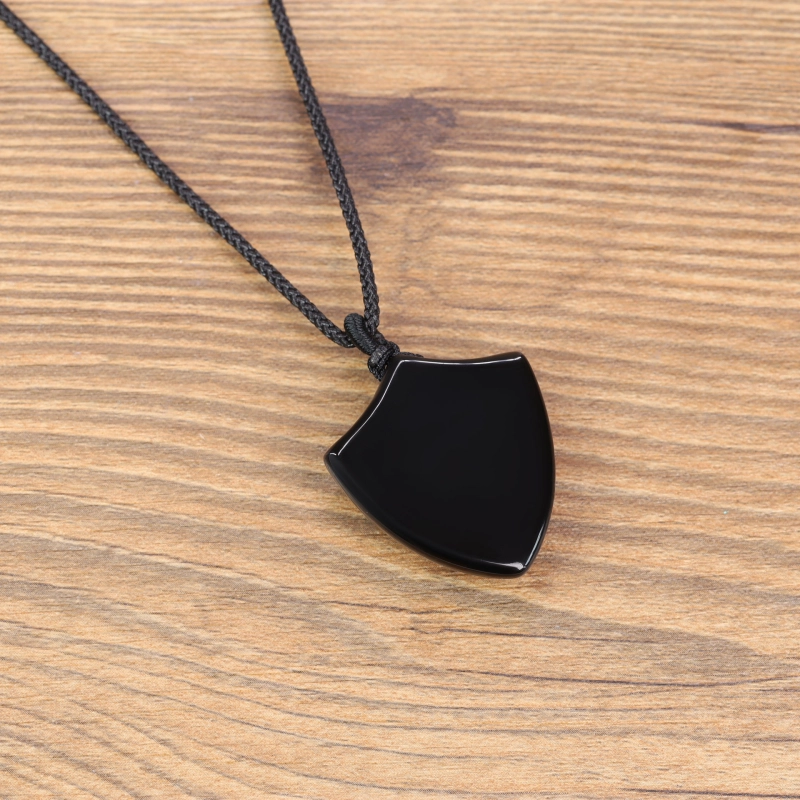 Obsidian shield necklace store
