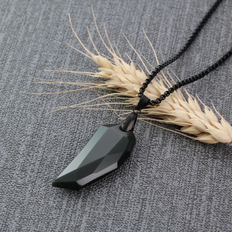 Obsidian wolf tooth necklace on sale