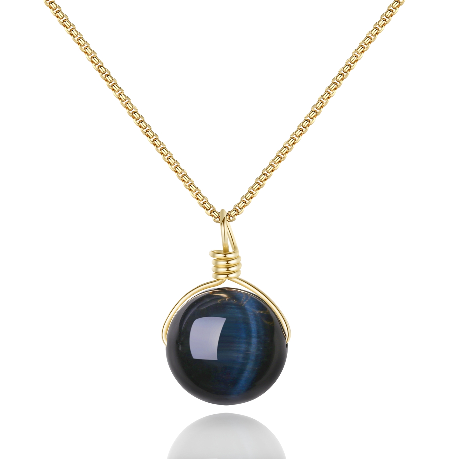 blue tigers eye necklace