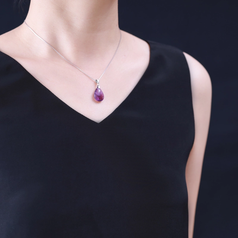 Amethyst outlet teardrop necklace