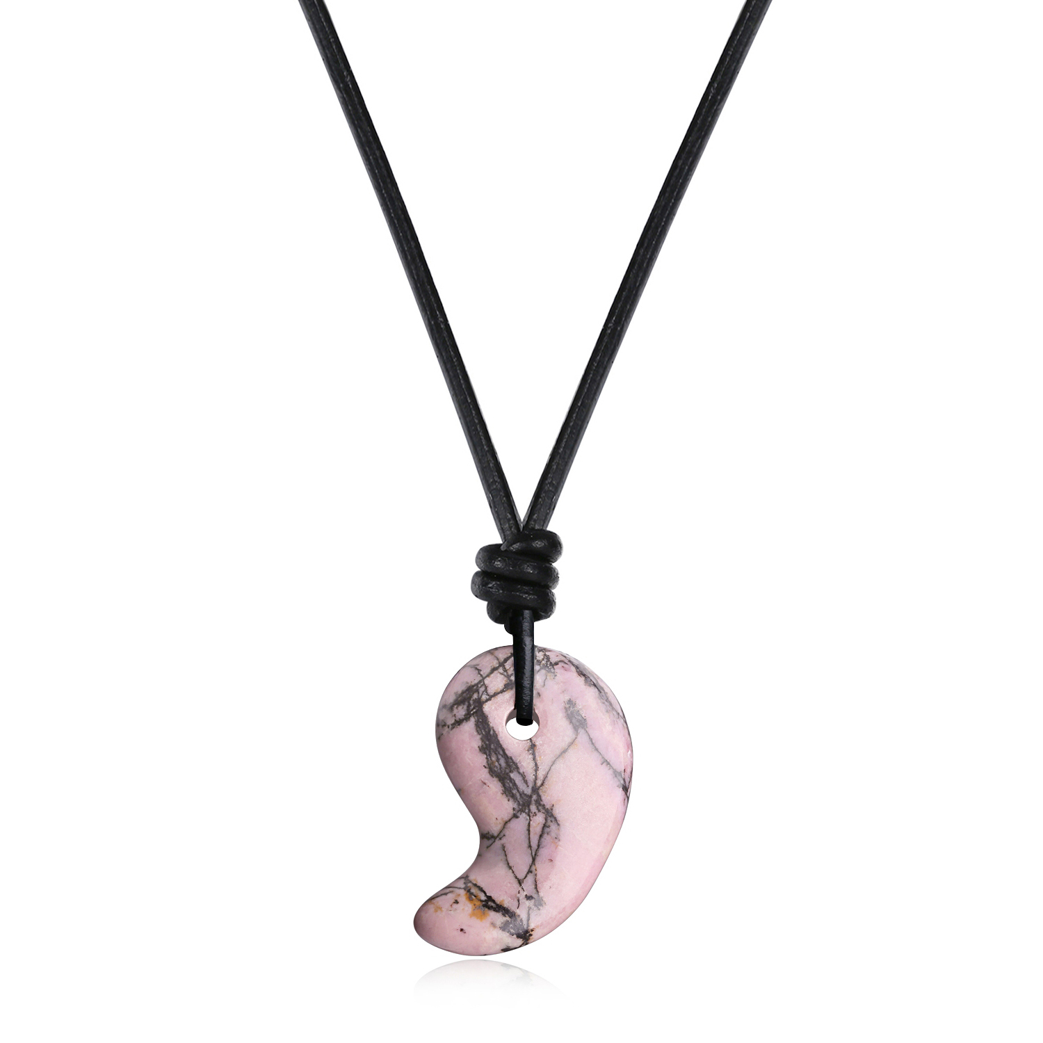 COAI-Japanese-Amulet-Magatama-Black-Veins-Rhodonite-Horn