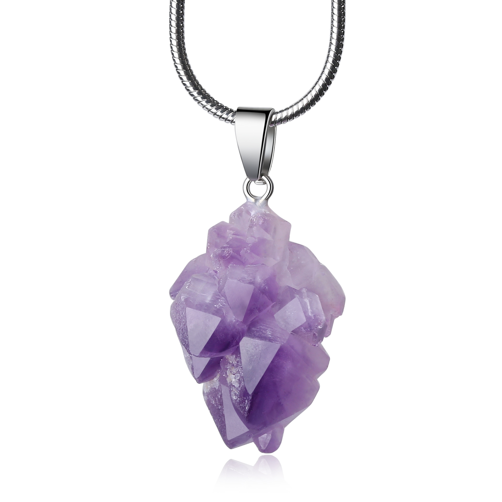 raw amethyst necklace