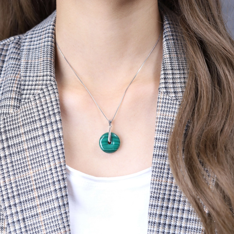 Malachite Pendant, Gemstone Pendant, 925 Sterling Silver Pendant, Kidney Malachite Pendant, Top retail Quality Malachite Jewelry, Gift For Women