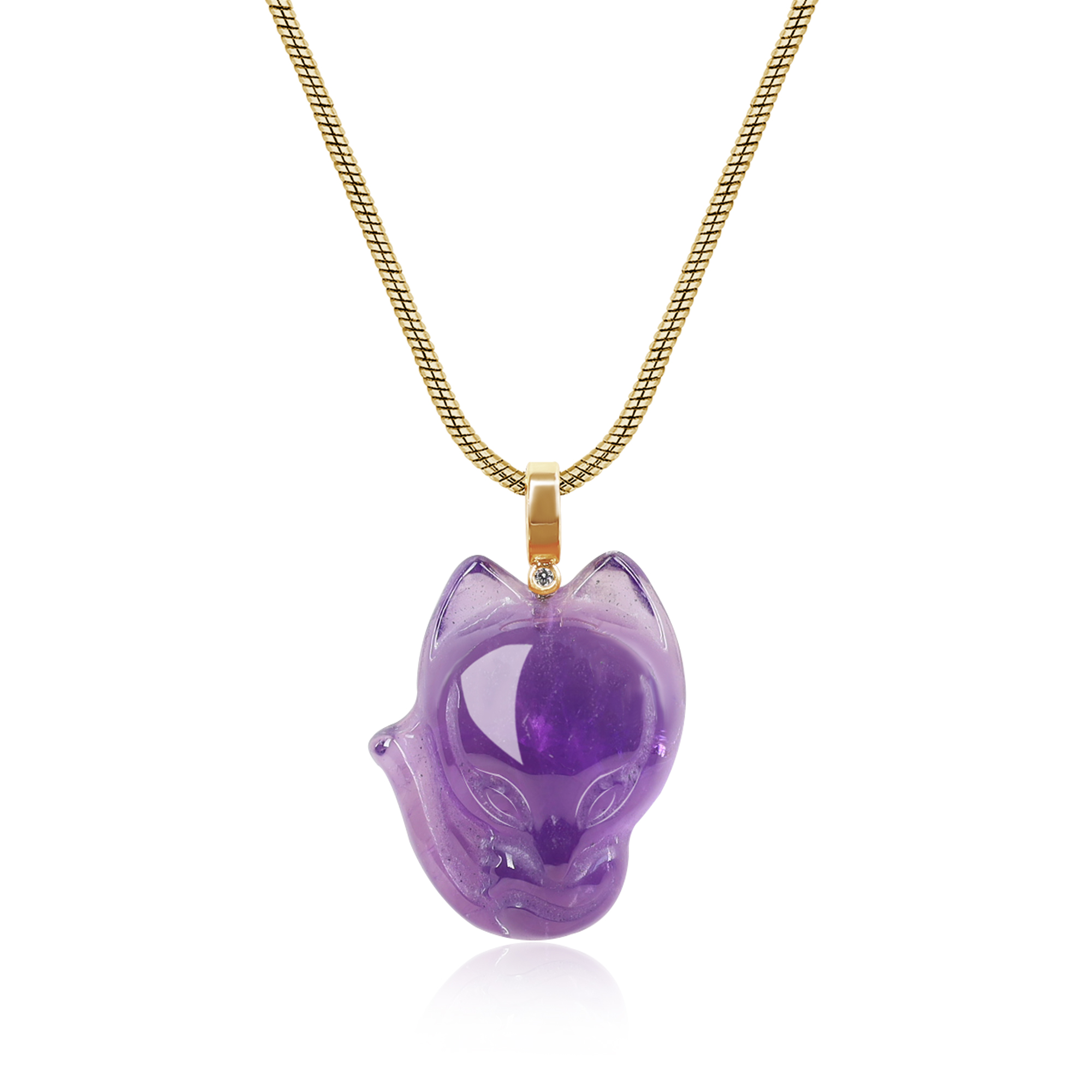 Amethyst-Fox-Pendant-Snake-Chain-COAI