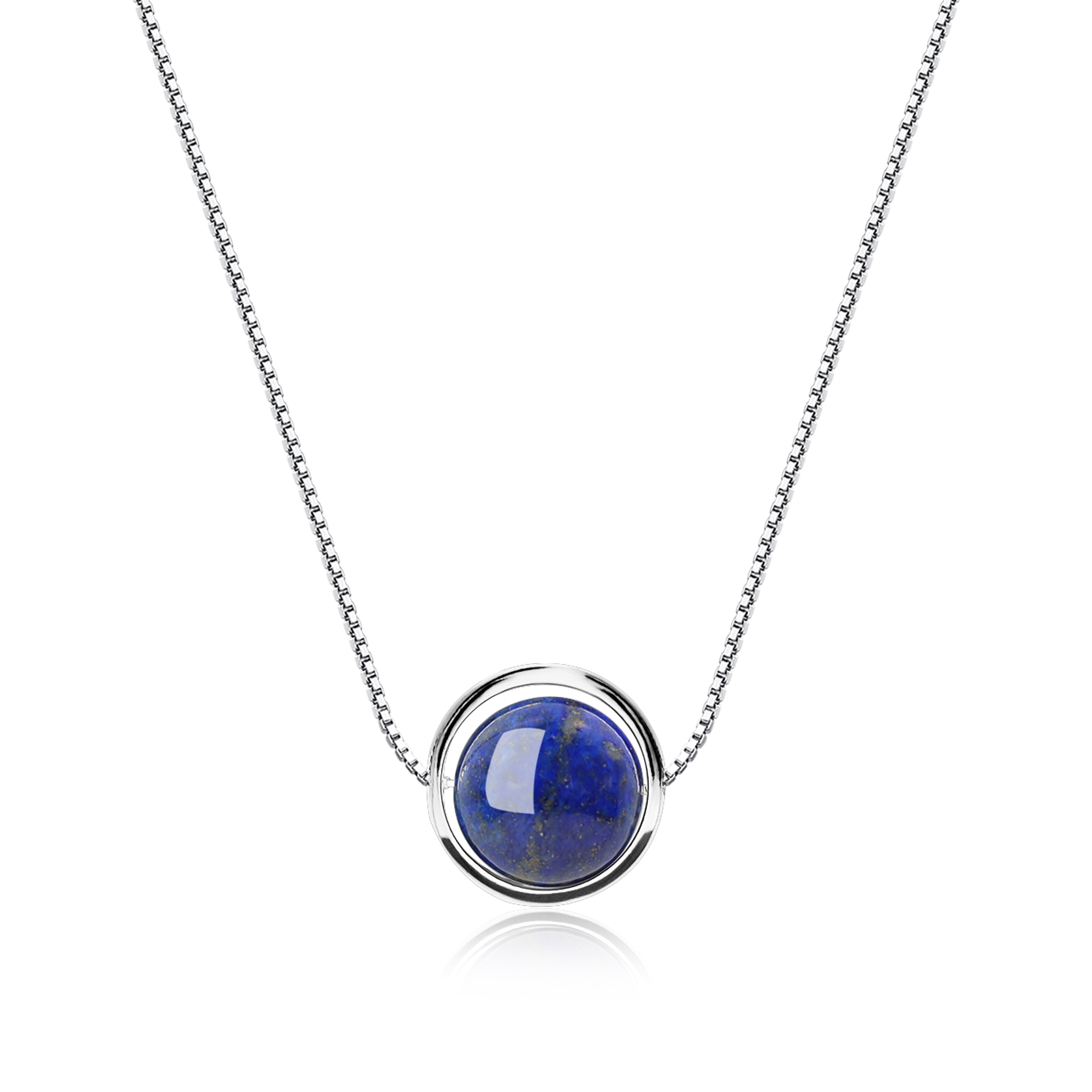 Blue best lapis lazuli silver pendent