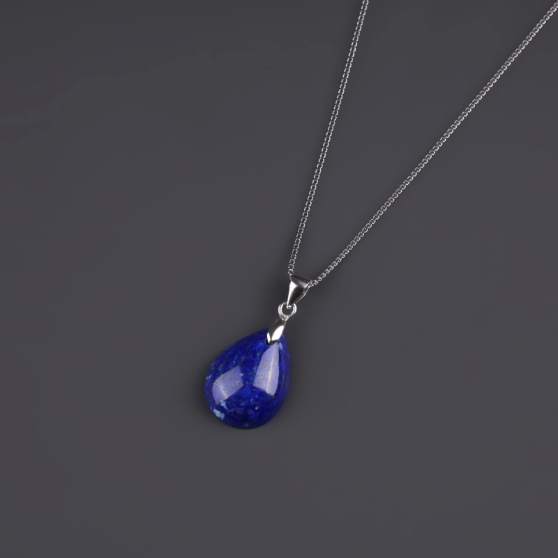 Collana in Argento con Ciondolo Lacrima di Amazzonite