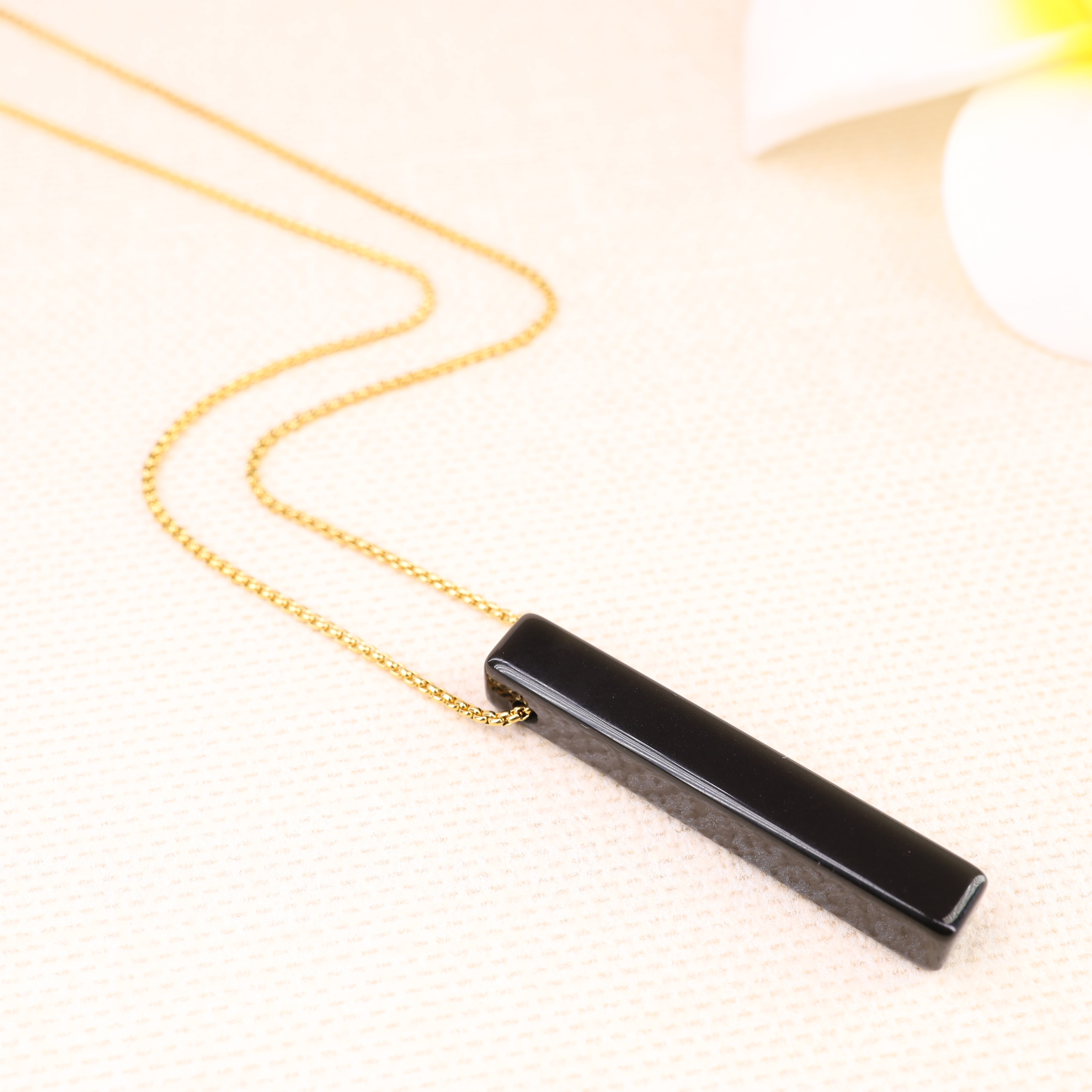 COAI Collana da Donna in Acciaio Inox con Ciondolo Spicchio di Luna in Ossidiana Grezza, Collana di Ossidiana Nera da Donna