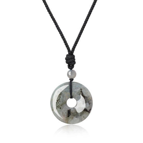 COAI Collana Donna Con Ciondolo Rettangolare In Labradorite Naturale - Pietra Sfaccettata Con Catena Oro O Cordino Regolabile - 3