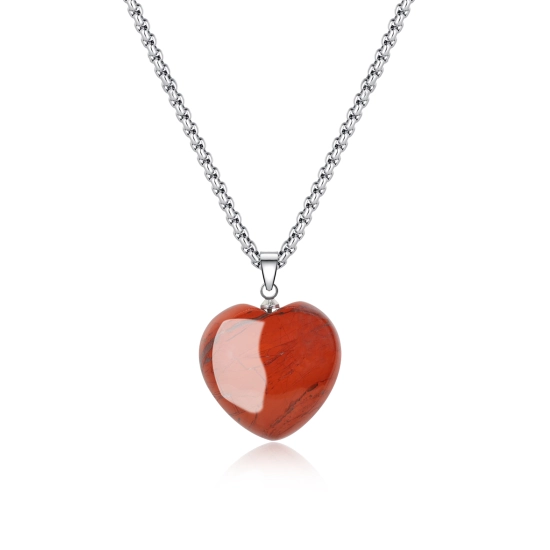 Collana in Diaspro Outback e Pietra di Luna, con corno - Della Rovere