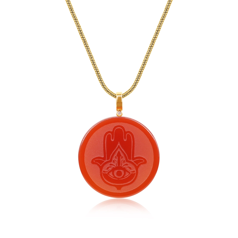 cooltime Collana da donna in acciaio inox con ciondolo a forma di mano di Fatima e occhio di Fatima, portafortuna, amuleto di successo, Piombo