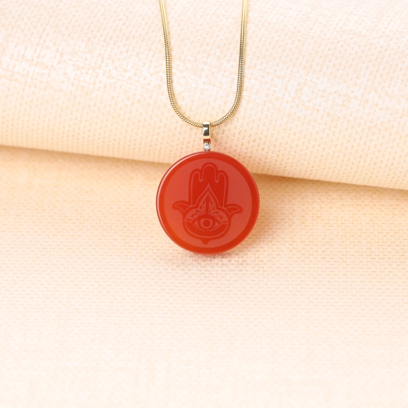 Pendente mano di Fatima con occhio portafortuna 14x22mm Argento 925 dorato x1 - Perles & Co